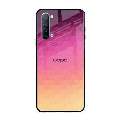 Geometric Pink Diamond Oppo Reno 3 Glass Back Cover Online