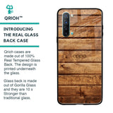 Wooden Planks Glass Case for Oppo Reno 3