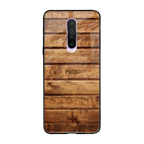 Wooden Planks Poco X2 Glass Back Cover Online