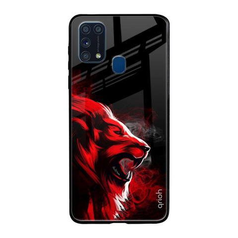 Red Angry Lion Samsung Galaxy M31 Glass Back Cover Online