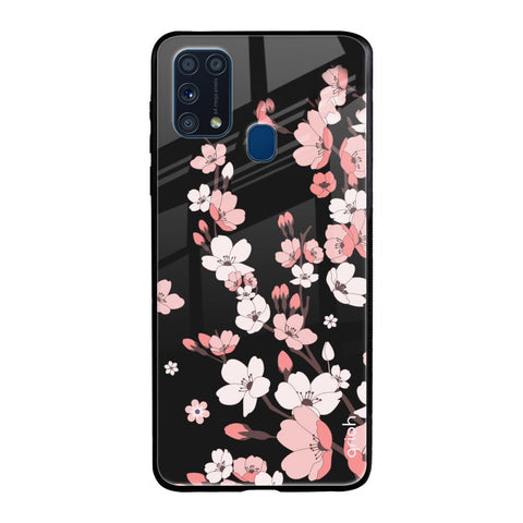 Black Cherry Blossom Samsung Galaxy M31 Glass Back Cover Online