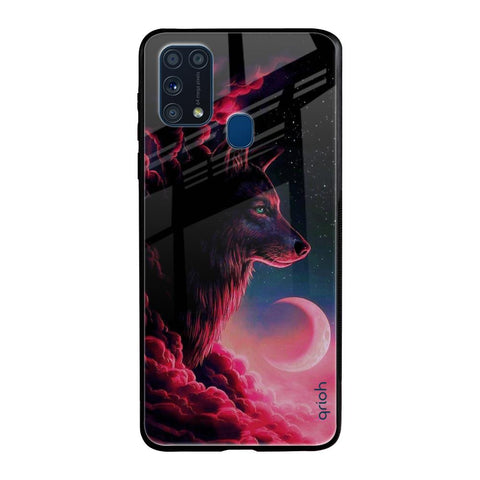 Moon Wolf Samsung Galaxy M31 Glass Back Cover Online