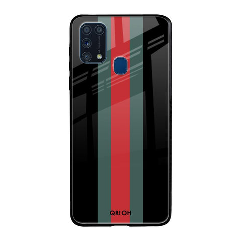 Vertical Stripes Samsung Galaxy M31 Glass Back Cover Online