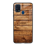 Wooden Planks Samsung Galaxy M31 Glass Back Cover Online