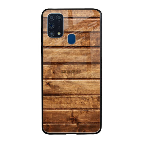 Wooden Planks Samsung Galaxy M31 Glass Back Cover Online