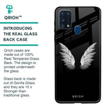 White Angel Wings Glass Case for Samsung Galaxy M31