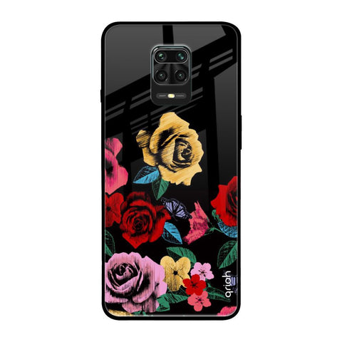 Floral Decorative Redmi Note 9 Pro Max Glass Back Cover Online