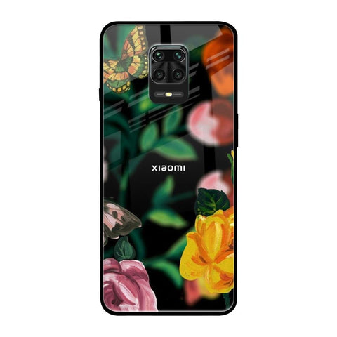 Flowers & Butterfly Redmi Note 9 Pro Max Glass Back Cover Online