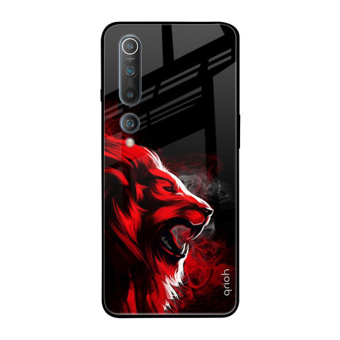 Red Angry Lion Xiaomi Mi 10 Glass Back Cover Online