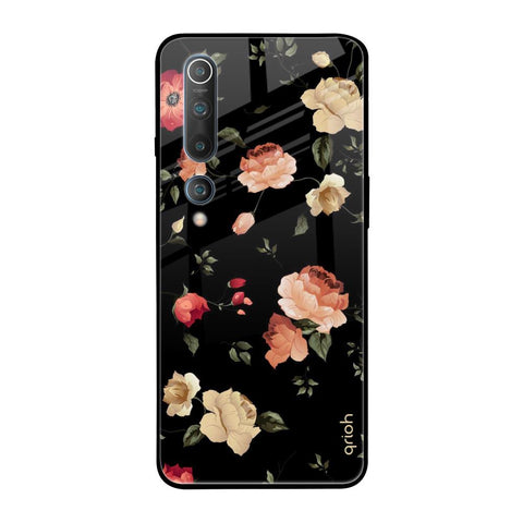 Black Spring Floral Xiaomi Mi 10 Glass Back Cover Online