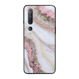 Pink & Gold Gllitter Marble Xiaomi Mi 10 Glass Back Cover Online