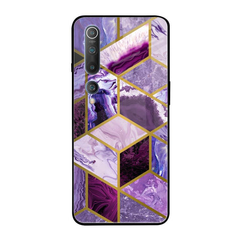 Purple Rhombus Marble Xiaomi Mi 10 Glass Back Cover Online