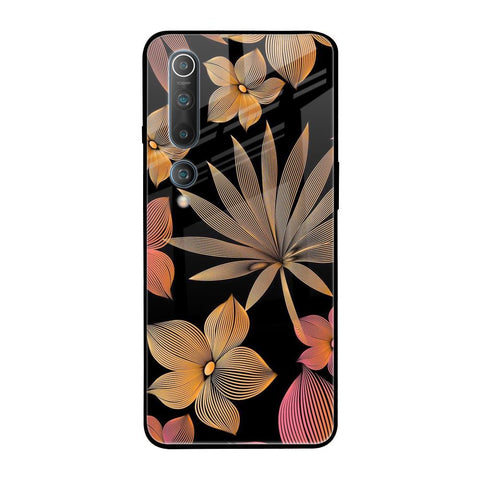 Lines Pattern Flowers Xiaomi Mi 10 Glass Back Cover Online