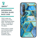 Turquoise Geometrical Marble Glass Case for Xiaomi Mi 10