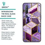 Purple Rhombus Marble Glass Case for Xiaomi Mi 10