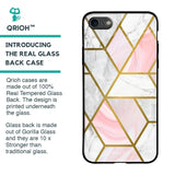 Geometrical Marble Glass Case for iPhone SE 2020