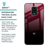 Wine Red Glass Case For Redmi Note 9 Pro