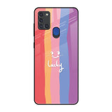 Lucky Abstract Samsung A21s Glass Back Cover Online