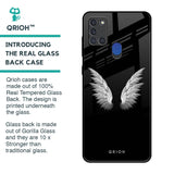 White Angel Wings Glass Case for Samsung A21s