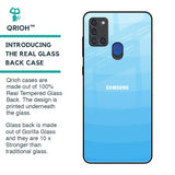 Wavy Blue Pattern Glass Case for Samsung A21s