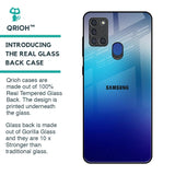 Blue Rhombus Pattern Glass Case for Samsung A21s