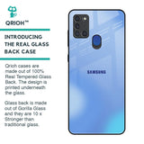 Vibrant Blue Texture Glass Case for Samsung A21s