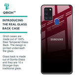 Wine Red Glass Case For Samsung Galaxy A21s