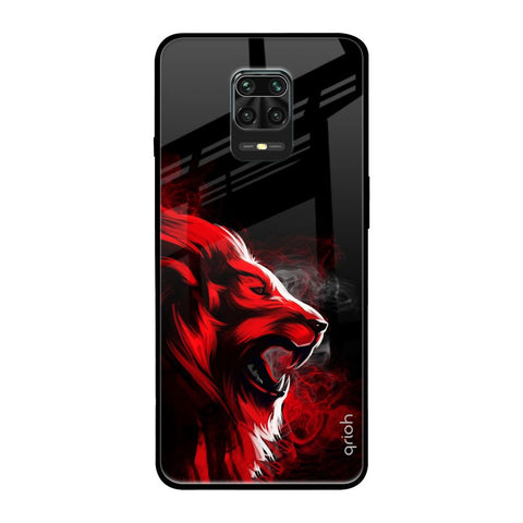 Red Angry Lion Poco M2 Pro Glass Back Cover Online