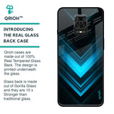 Vertical Blue Arrow Glass Case For Poco M2 Pro