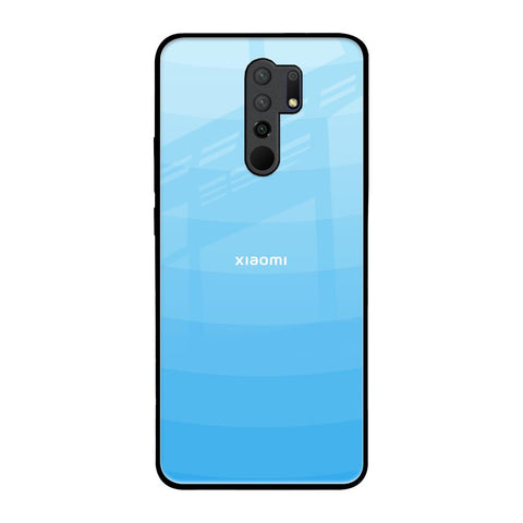 Wavy Blue Pattern Redmi 9 prime Glass Back Cover Online