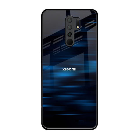 Blue Rough Abstract Redmi 9 prime Glass Back Cover Online