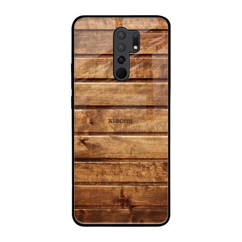 Wooden Planks Redmi 9 prime Glass Back Cover Online