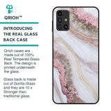 Pink & Gold Gllitter Marble Glass Case for Samsung Galaxy M31s