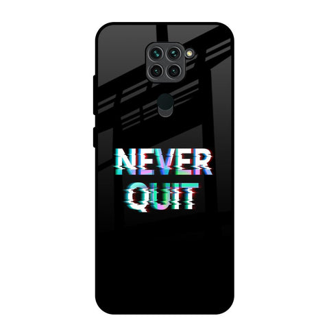 Never Quit Redmi Note 9 Glass Back Cover Online