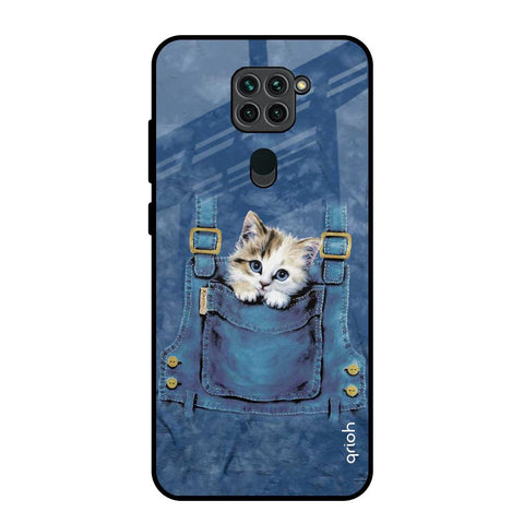 Kitty In Pocket Redmi Note 9 Glass Back Cover Online