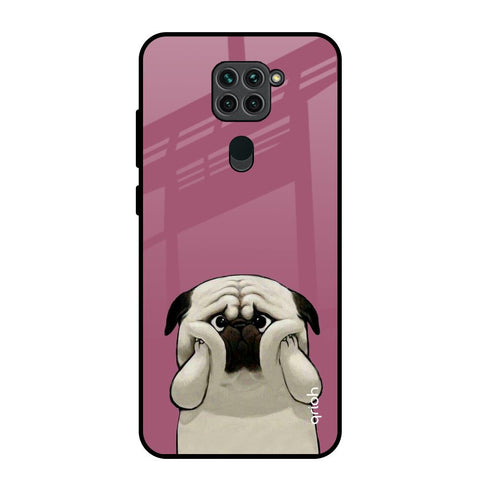 Funny Pug Face Redmi Note 9 Glass Back Cover Online