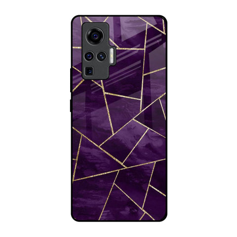 Geometric Purple Vivo X50 Pro Glass Back Cover Online