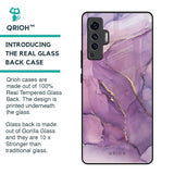 Purple Gold Marble Glass Case for Vivo X50