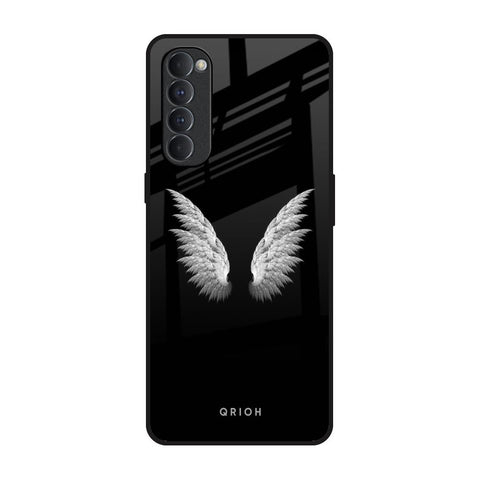 White Angel Wings Oppo Reno4 Pro Glass Back Cover Online