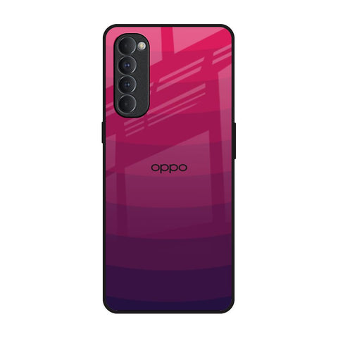 Wavy Pink Pattern Oppo Reno4 Pro Glass Back Cover Online