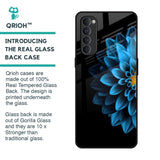 Half Blue Flower Glass Case for Oppo Reno4 Pro