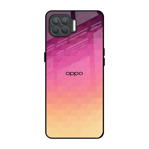 Geometric Pink Diamond Oppo F17 Pro Glass Back Cover Online