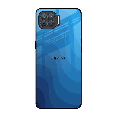 Blue Wave Abstract Oppo F17 Pro Glass Back Cover Online
