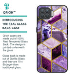 Purple Rhombus Marble Glass Case for Oppo F17 Pro