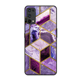 Purple Rhombus Marble Realme 7 Pro Glass Back Cover Online
