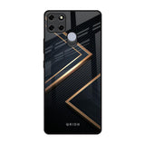 Sleek Golden & Navy Realme C12 Glass Back Cover Online