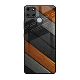 Tri Color Wood Realme C12 Glass Back Cover Online