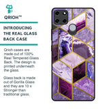 Purple Rhombus Marble Glass Case for Realme C12