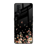 Floating Floral Print Oppo Find X2 Glass Back Cover Online