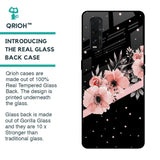 Floral Black Band Glass Case For Oppo Find X2